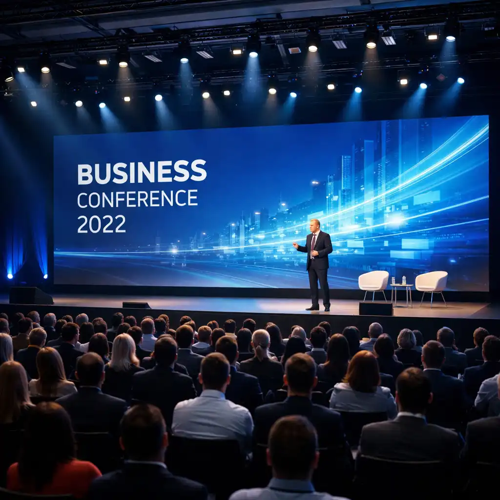 Konferencja biznesowa z dużą sceną