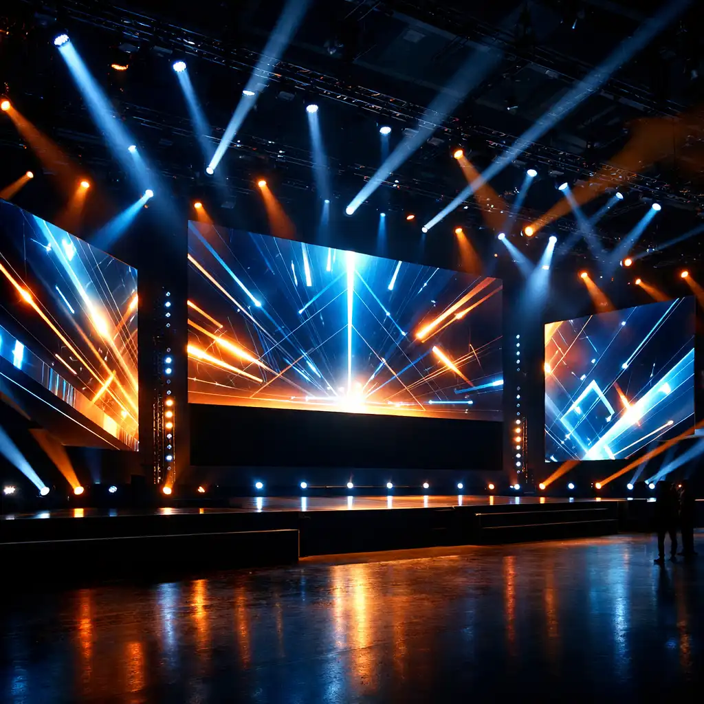 Nowoczesna scena z multimediami i projekcjami